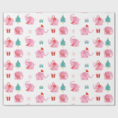 Cute Pink Elephant Moderne Kerstmis Feestdagen Cadeaupapier (Vlak)