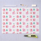 Cute Pink Elephant Moderne Kerstmis Feestdagen Tissuepapier (Craft)