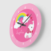 Cute Pink Elephant Nursery Grote Klok (Hoek)