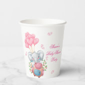 Cute Pink Elephant Papieren Bekers (Achterkant)