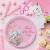 Cute Pink Elephant Papieren Bordje (Feest)