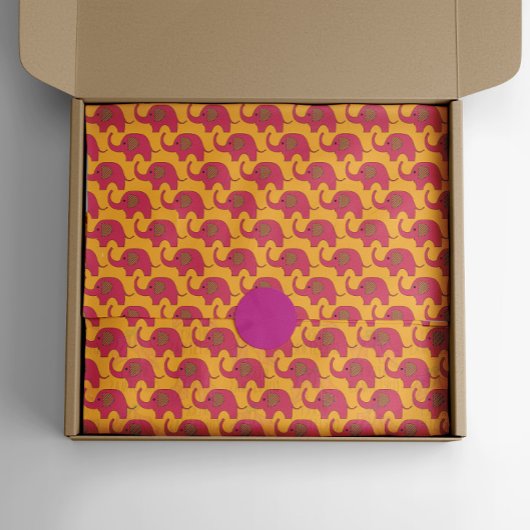 Cute Pink Elephant Pattern Tissuepapier
