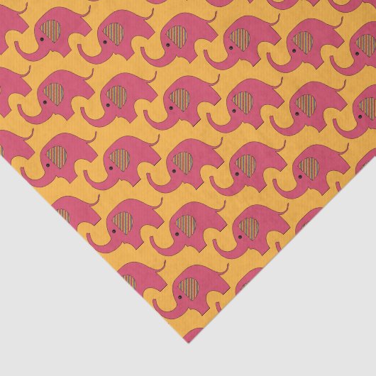 Cute Pink Elephant Pattern Tissuepapier (Detail)