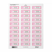 Cute Pink Elephant Return Address Etiket (Full Sheet)