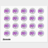 Cute Pink Elephant Ronde Sticker (Vel)