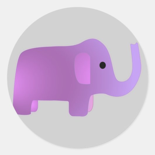 Cute Pink Elephant Ronde Sticker (Voorkant)