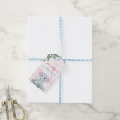 Cute Pink Elephant Safari Oerwoud Baby shower Cadeaulabel (Met Touw)