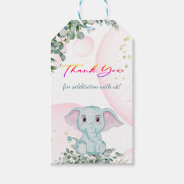 Cute Pink Elephant Safari Oerwoud Baby shower Cadeaulabel