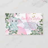 Cute Pink Elephant Safati Oerwoud Book for Baby Informatiekaartje (Voorkant)