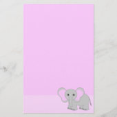 Cute Pink Elephant Stationery Briefpapier (Voorkant)