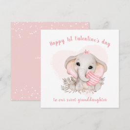 Cute Pink Elephant Valentijnsdag Kaart