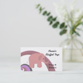 Cute Pink Elephant Visitekaartje (Staand voorkant)