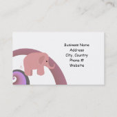 Cute Pink Elephant Visitekaartje (Achterkant)
