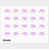 Cute Pink Elephant White Polka Dots Stickers (Vel)