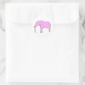 Cute Pink Elephant White Polka Dots Stickers (Tas)