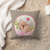 Cute Pink Elephants Forest Baby Girl Foto Kussen (Deken)