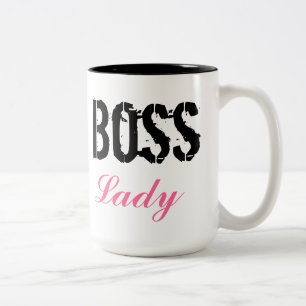 Cute Pink en Black Boss Lady Coffee-Mok Tweekleurige Koffiemok