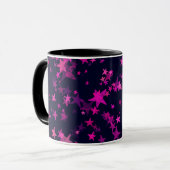 Cute Pink en Black Cosmic Star Pattern Mok (Voorkant links)