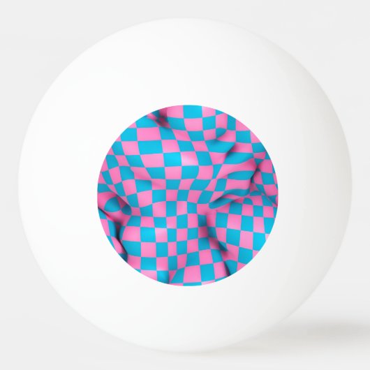 Cute Pink en Blue Abstract Checkerboard Pattern Pingpongbal (Voorkant)