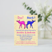 Cute Pink en Blue Fawns Gender onthullen Kaart (Staand voorkant)