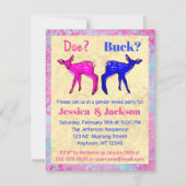 Cute Pink en Blue Fawns Gender onthullen Kaart (Voorkant)