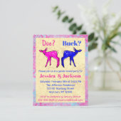 Cute Pink en Blue Fawns Gender onthullen Kaart (Staand voorkant)