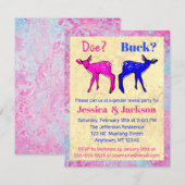 Cute Pink en Blue Fawns Gender onthullen Kaart (Voorkant / Achterkant)