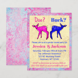 Cute Pink en Blue Fawns Gender onthullen Kaart