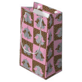 Cute Pink en Brown Elephant Polka Dots Klein Cadeauzakje (Achterkant Gekanteld)