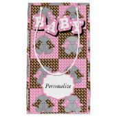 Cute Pink en Brown Elephant Polka Dots Klein Cadeauzakje (Voorkant)