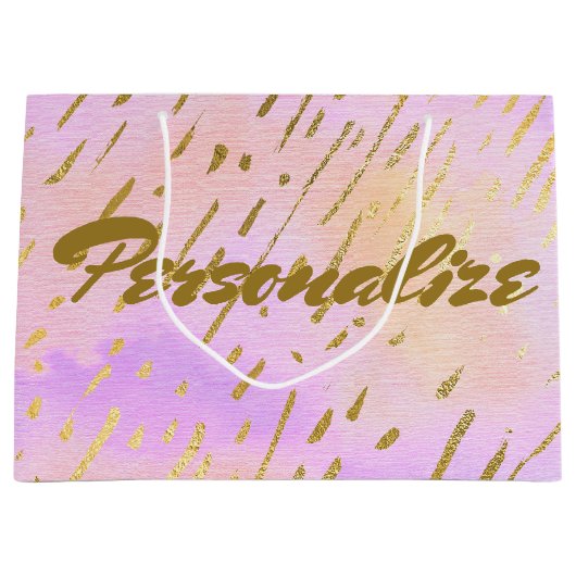 Cute Pink en Gold Groot Cadeauzakje (Voorkant)