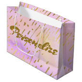 Cute Pink en Gold Groot Cadeauzakje (Voorkant Gekanteld)