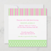 Cute Pink en Green Baby shower-uitnodiging Kaart (Achterkant)