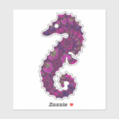 Cute Pink en Paarse Fractal Seahorse Sticker (Vel)