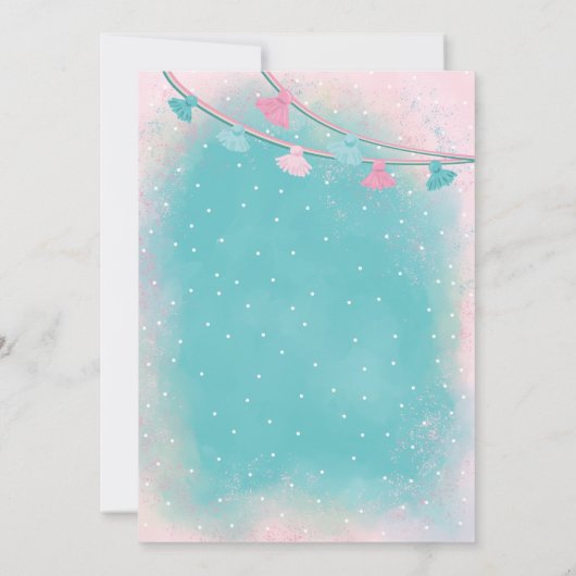 Cute Pink en Turquoise Llama (Achterkant)