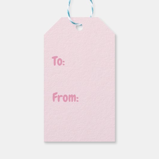 Cute Pink en Turquoise Llama Cadeaulabel (Achterkant)