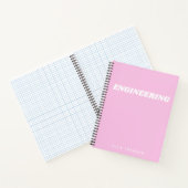 Cute Pink Engineering Grafiek Monogram Naam Notitieboek (Binnen)
