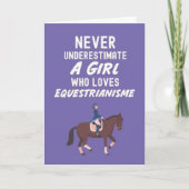 Cute Pink Equestrian Cards For Baby Girls Kids Kaart (Voorkant)