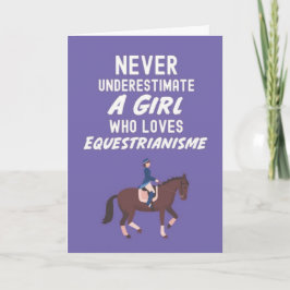 Cute Pink Equestrian Cards For Baby Girls Kids Kaart