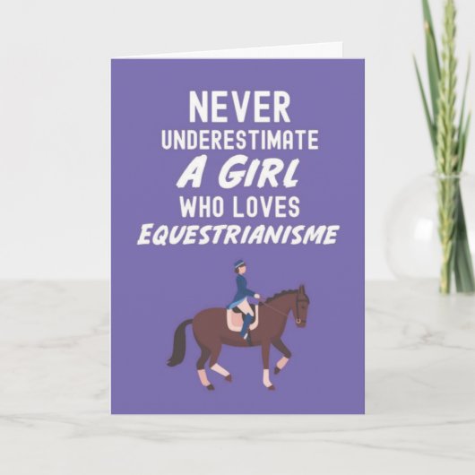 Cute Pink Equestrian Cards For Baby Girls Kids Kaart (Voorkant)