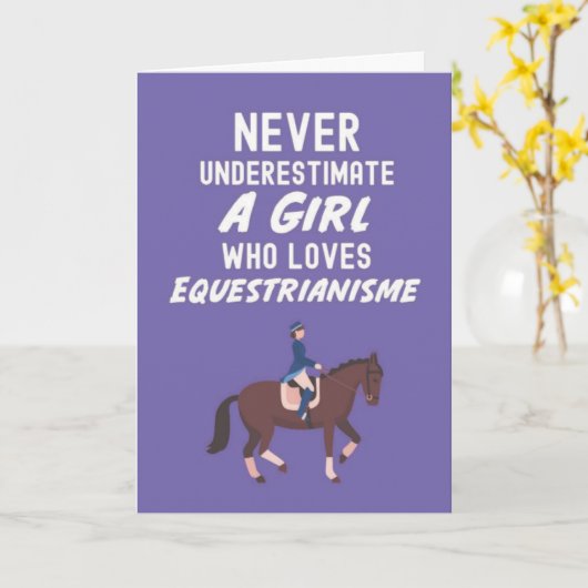 Cute Pink Equestrian Cards For Baby Girls Kids Kaart (Gele Bloem)