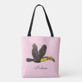 Cute Pink Exotic Tropical Toucan Bird Custom Tas (Achterkant)