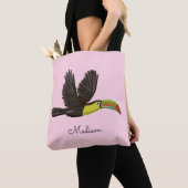Cute Pink Exotic Tropical Toucan Bird Custom Tas (Dichtbij)