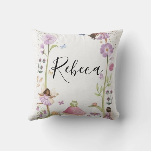 Cute Pink fairy Coquette primer cumpleaños Kussen (Achterkant)