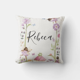 Cute Pink fairy Coquette primer cumpleaños Kussen