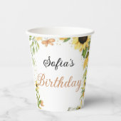 Cute Pink fairy Coquette primer cumpleaños Papieren Bekers (Voorkant)