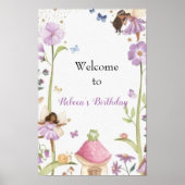 Cute Pink fairy Coquette primer cumpleaños Poster (Voorkant)