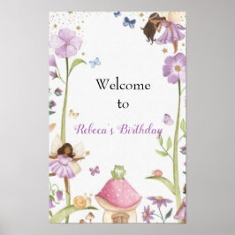 Cute Pink fairy Coquette primer cumpleaños Poster