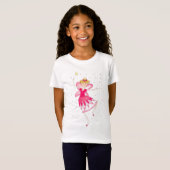 Cute Pink Fairy Girls T-shirt (Voorkant volledig)