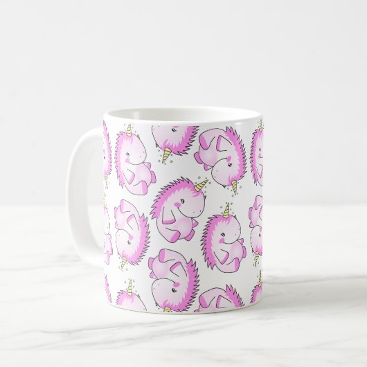 Cute Pink Fat Unicorn Mok (Voorkant links)